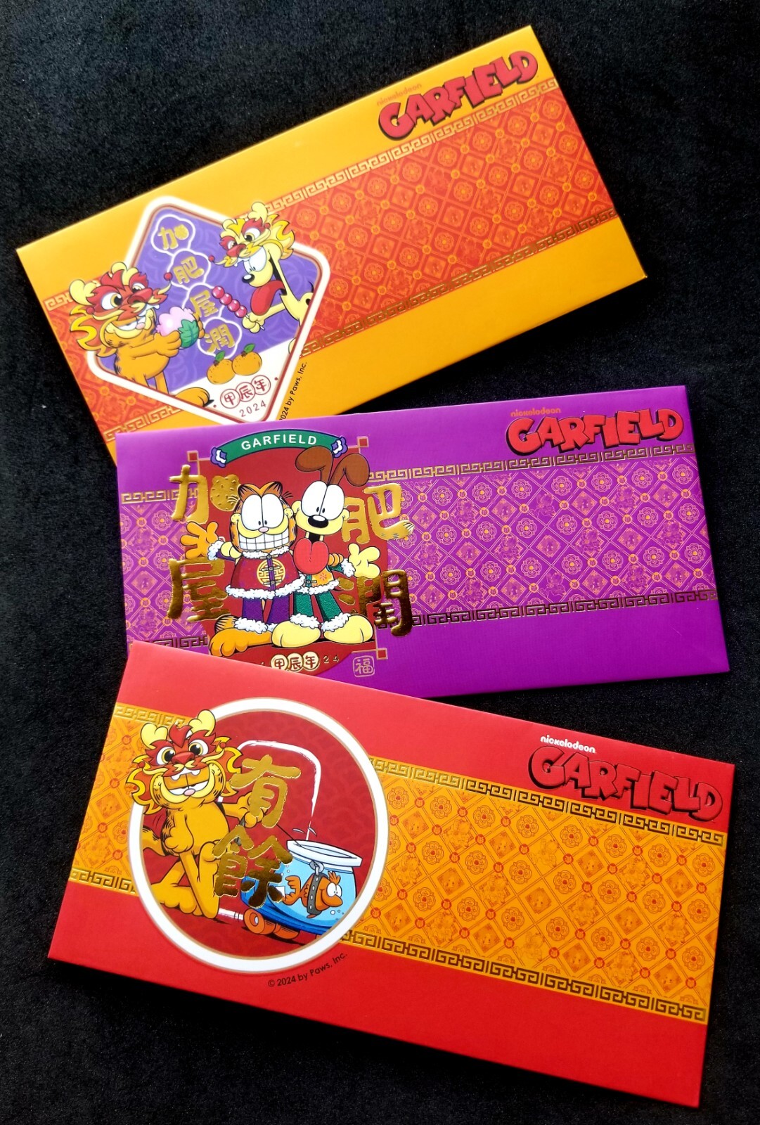 Malaysia AEON Mall 2024 Garfield Cartoon Chinese New Year Angpao (money packet)