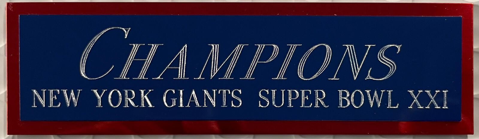 NEW YORK GIANTS SUPER BOWL XXI CHAMPIONS NAMEPLATE HELMET-FOOTBALL-JERSEY-PHOTO