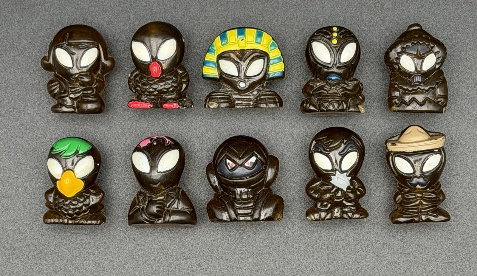 Lot of 10 Hielocos Coca-Cola Aliens Damaged Cracked Chipped Figures