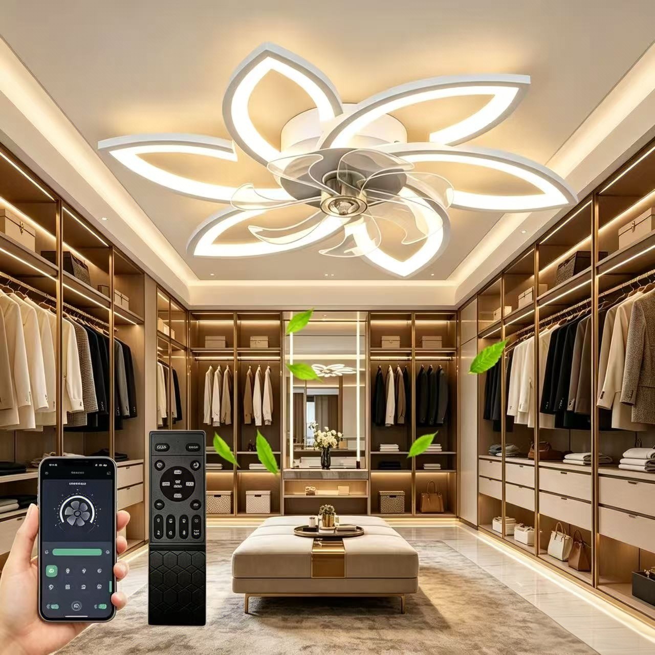 Variable Intensity Ceiling Fan with Light Indoor Home Decor Ceiling Lighting