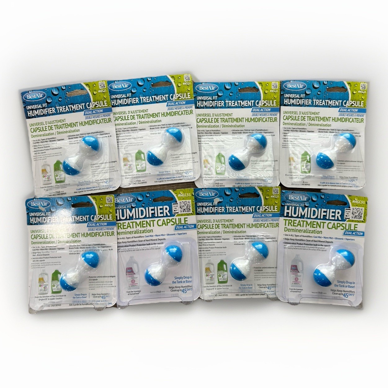 Bestair Humidifier Dual Action Treatment Capsule Demineralization HCC31 LOT OF 8