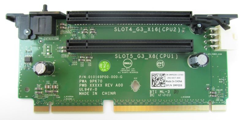 Dell MPGD9 PowerEdge R720 (2X) PCI-E Riser Card Board 4z