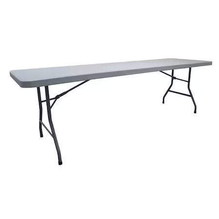 Zoro Select 12F626 Rectangle Folding Table, 30" W, 96" L, 29" H, Blow Molded,
