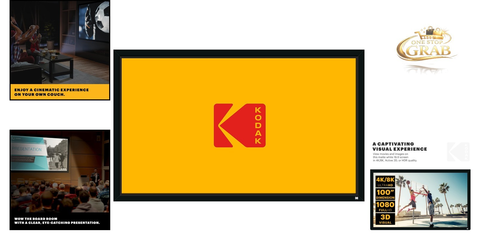 Fixed 100" Projector Screen Wall Mount HD 4K 8K Active 3D Black Velvet