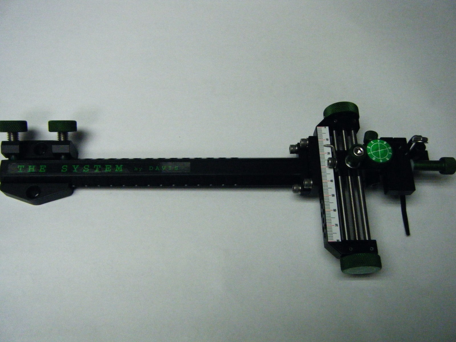 4" DAVIS TARGET SIGHT- Double Knob -Black/Green knobs-