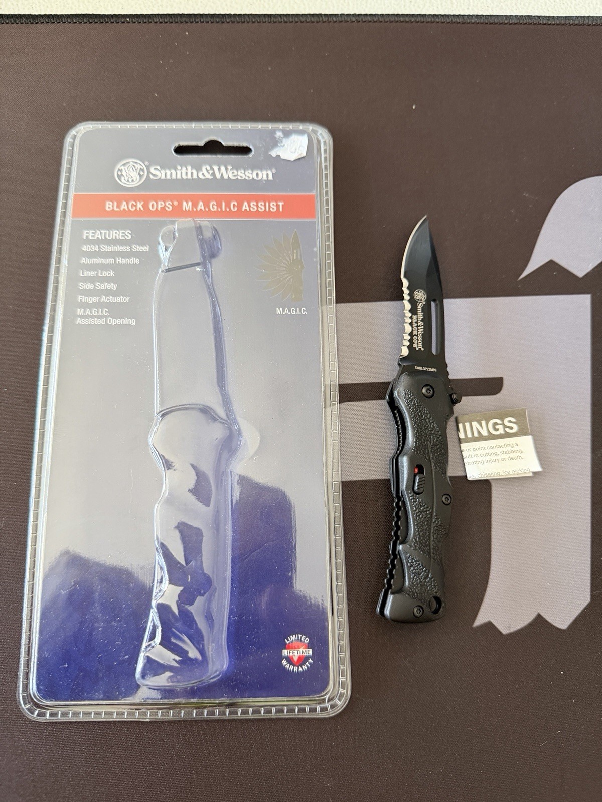 Smith & Wesson Black Ops 3 Linerlock Assisted Opening Folding Knife SWBLOP22smbs