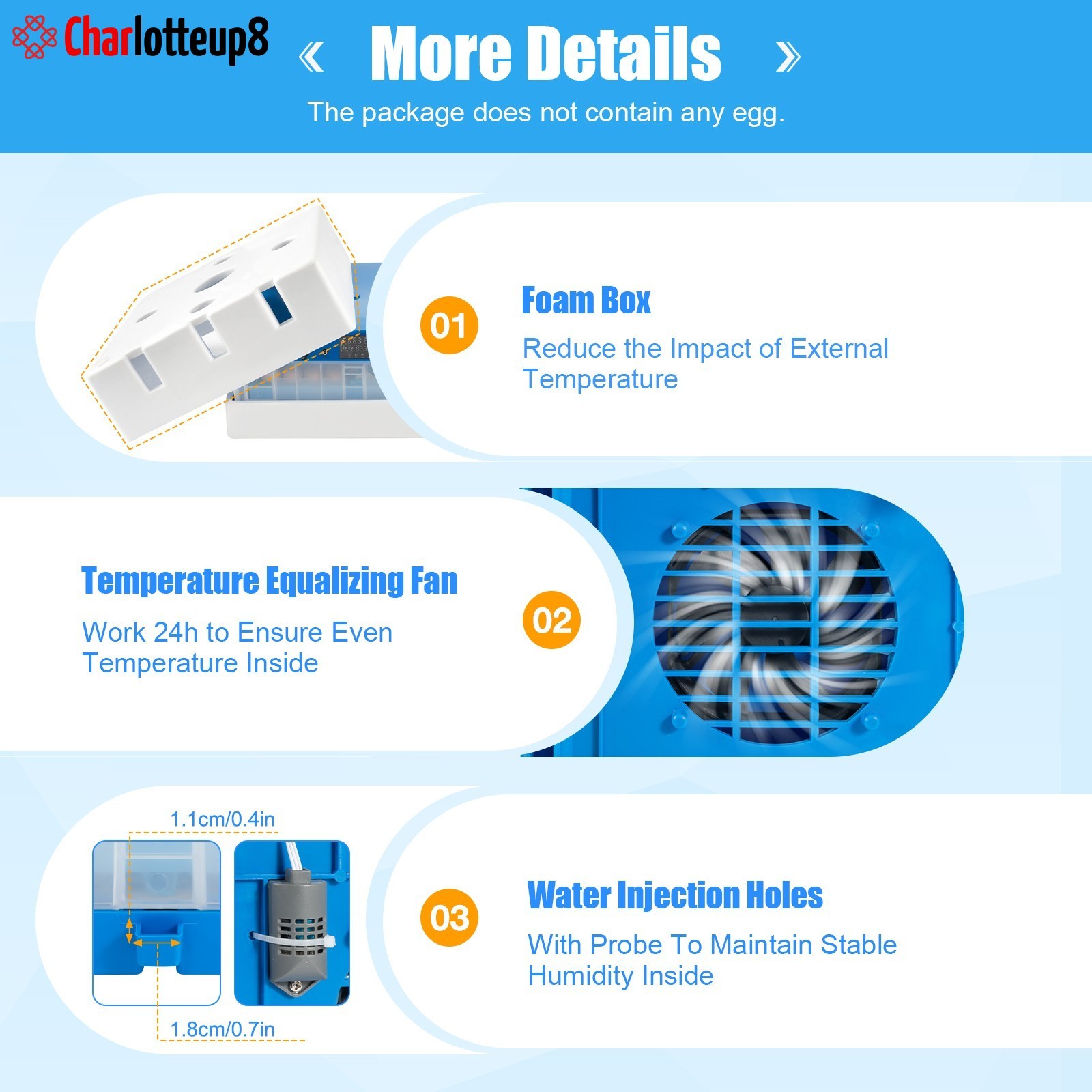 48 Eggs Digital Incubator with Fully Automatic Egg Turning Humidity Chicken Duck