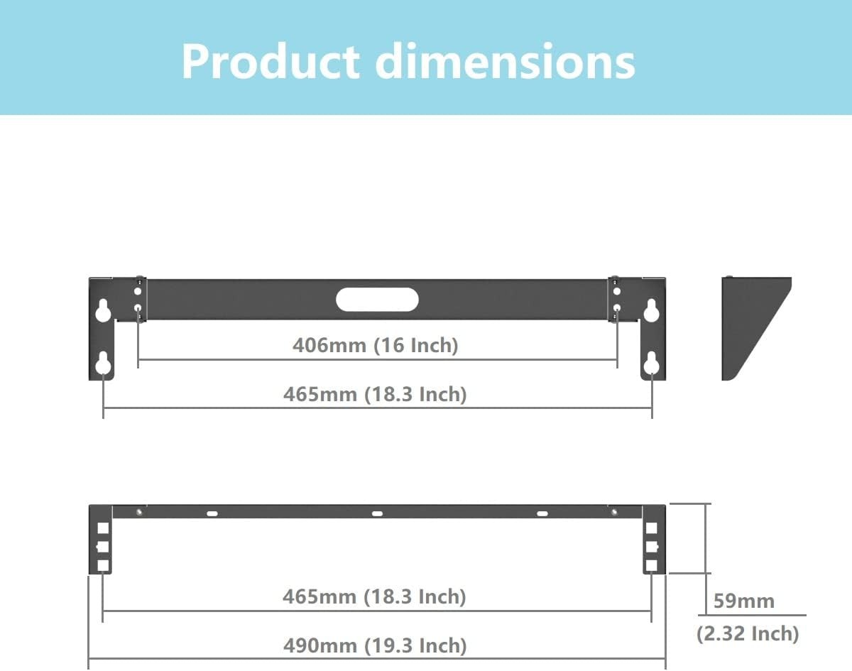 1U Vertical Wall Mount Rack - Foldable Patch Panel Bracket for 19 inches Network