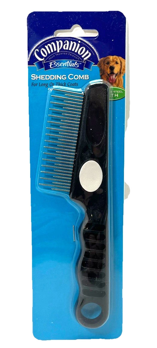 Companion Essentials Shedding Comb Comfort Grip Handles Stainless Steel~Dog Pet