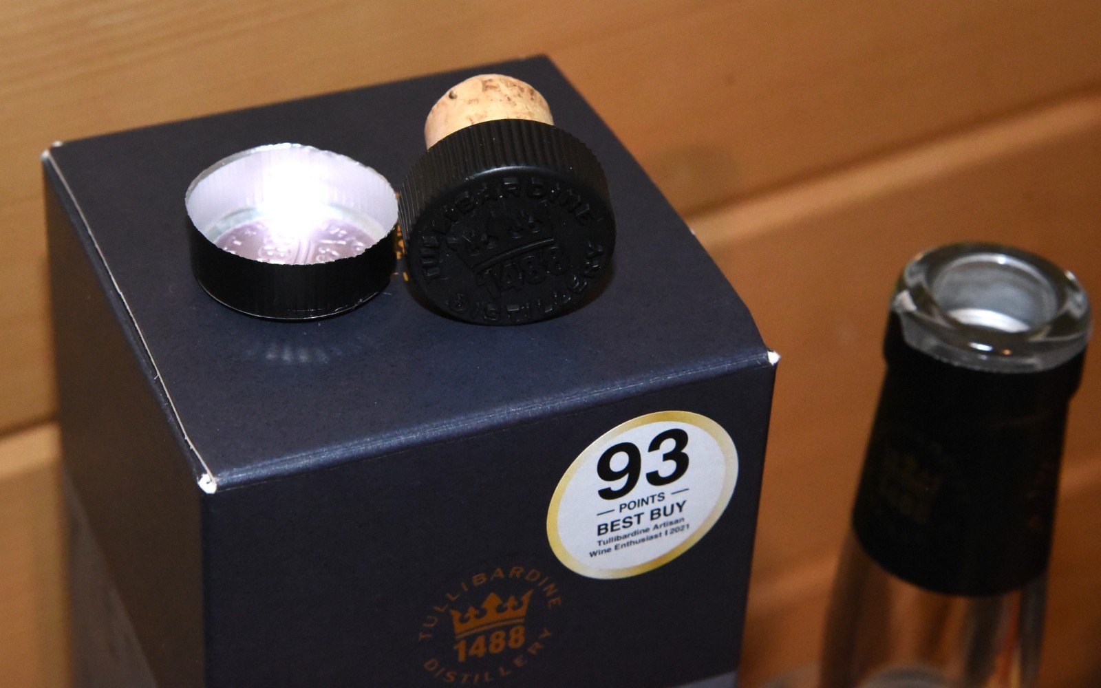 Tullibardine Artisan Highland Scotch Bottle -Empty 750ml Cork Stopper, Gift Box