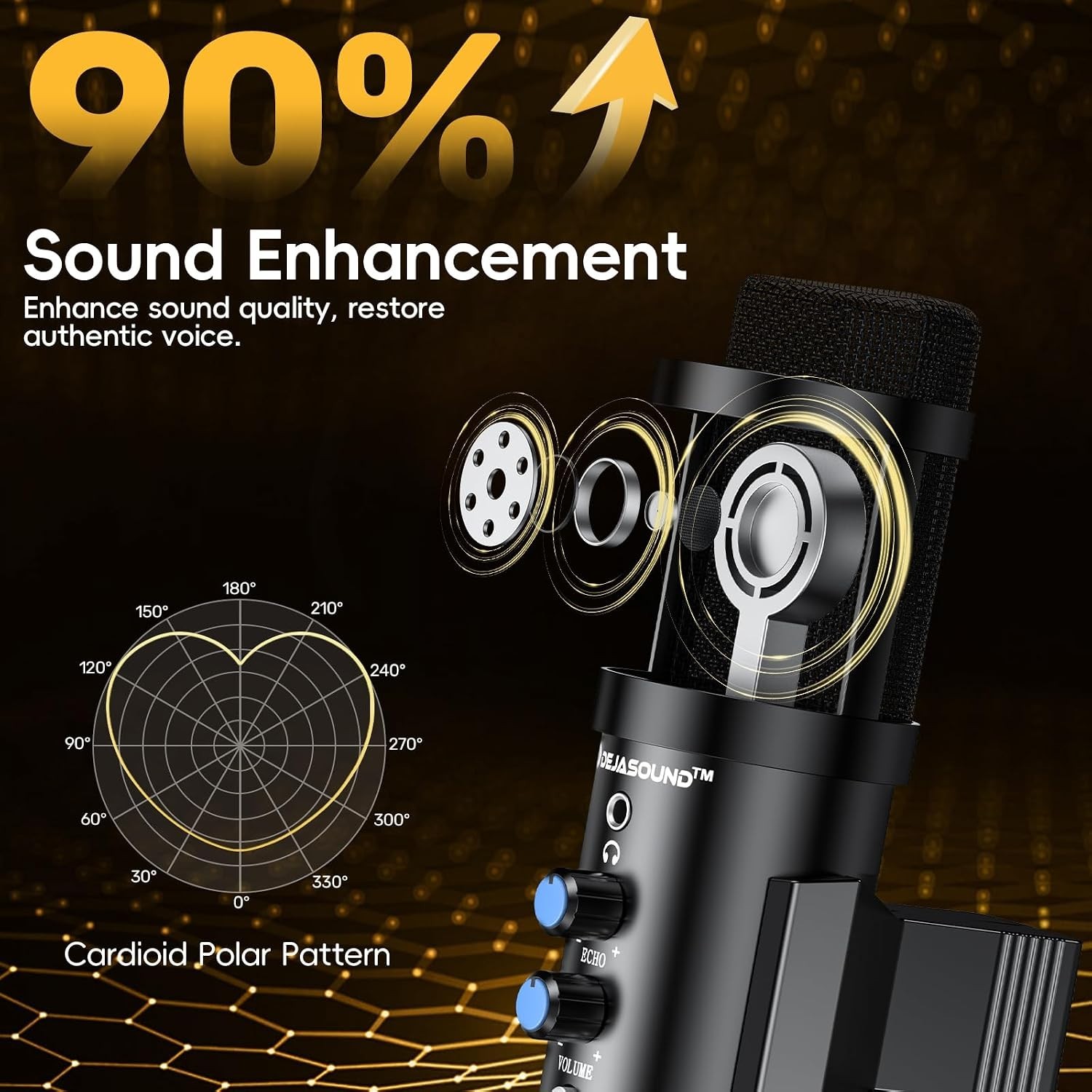 Upgraded Studio Recording Microphone with Isolation Shield & Pop Filter - Music