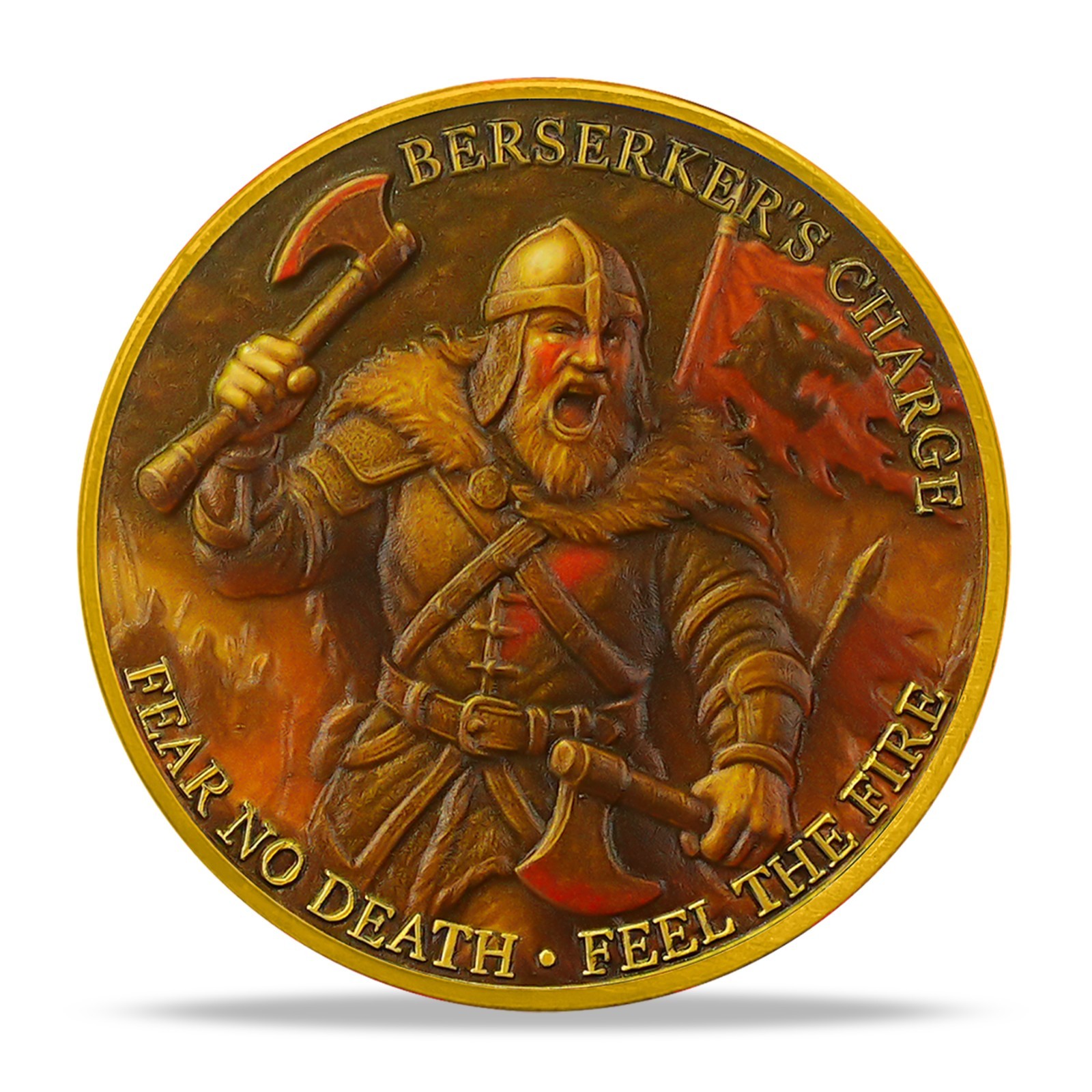Ancient Viking Warrior Challenge Coin Odin and Bear Norse Myth Collectible Coin
