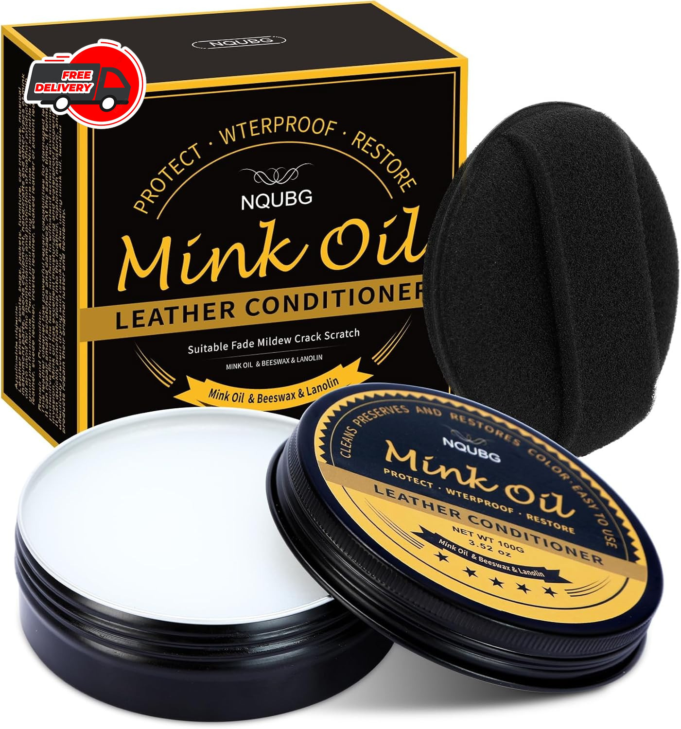 Mink Oil for Leather Boots, Boot Leather Care Kit, Leather Shoe Care Kit for Cow