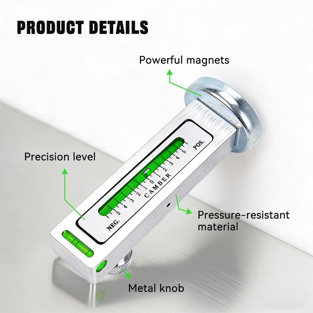 Universal Adjustable Magnetic Camber Caster Gauge Tool for Wheel Alignment - 2-P