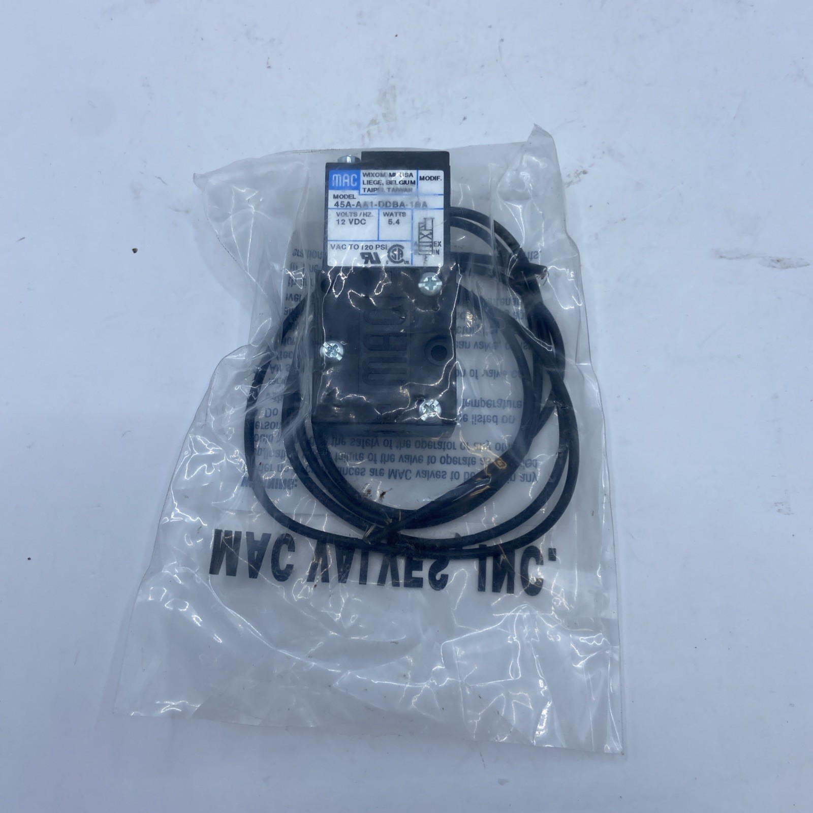 MAC Valves 45A-AA1-DDBA-1BA Solenoid Valve 12VDC