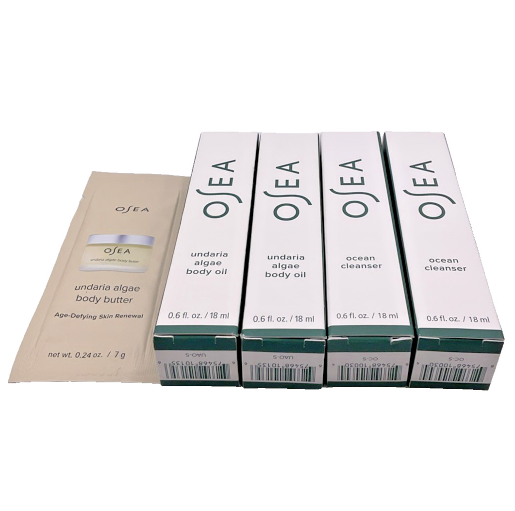 OSEA 5 Piece Set Undaria Algae Body Oil 18ml Ocean Cleanser 18ml Body Butter NEW