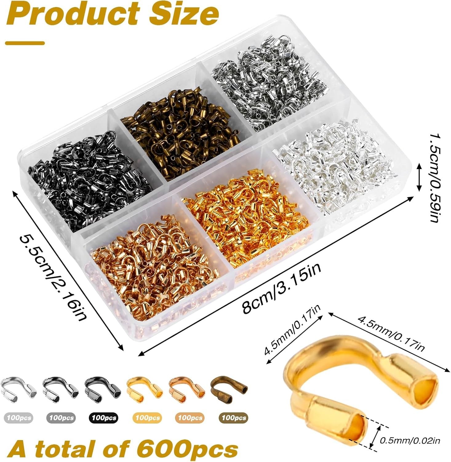 600 Pcs Brass Wire Guardian U-Shape Cable Protector Brass Wire Protector for ...