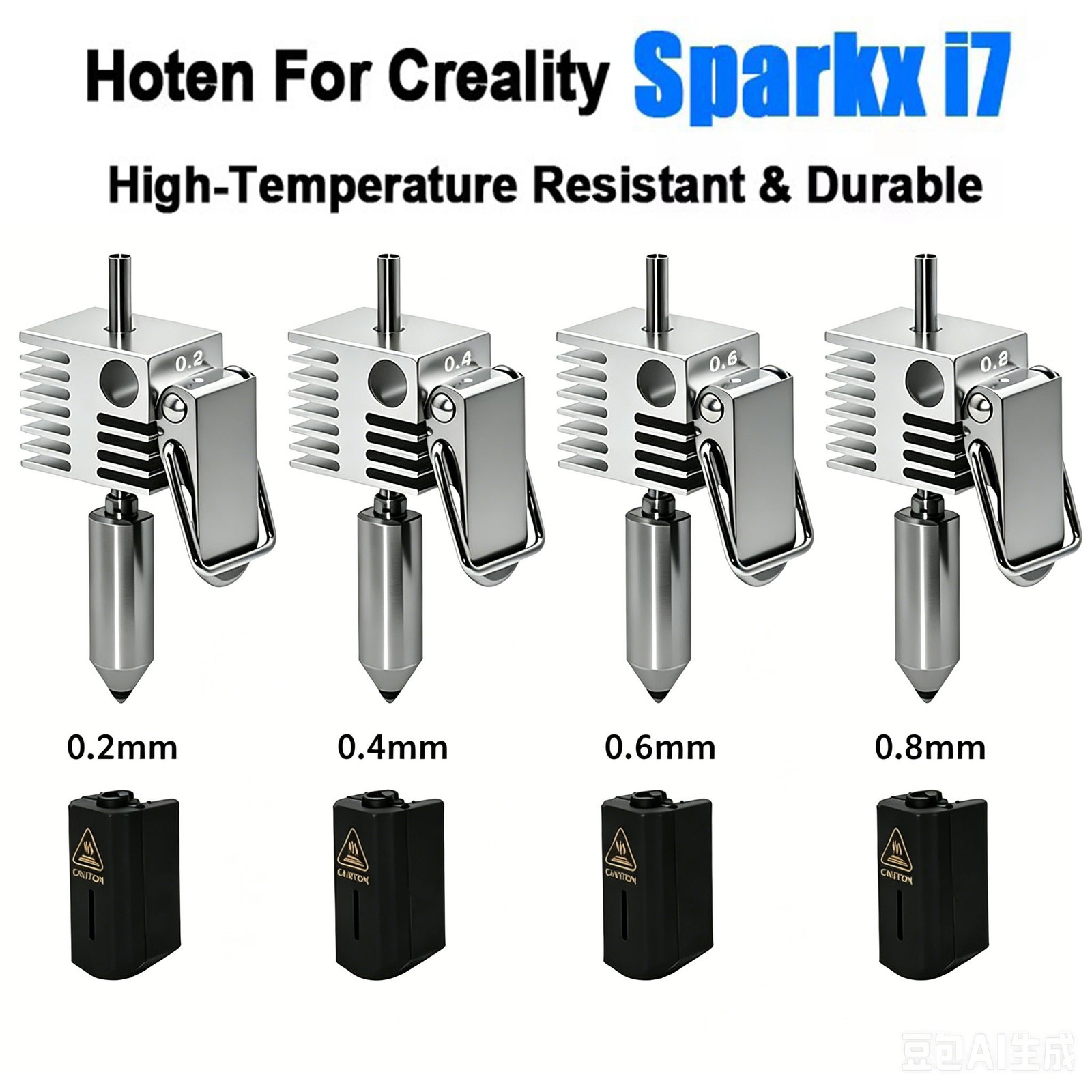 0.4/0.6/0.8mm Hardened Steel Nozzle Hotend Kit For Creality SPARKX i7 3D Printer