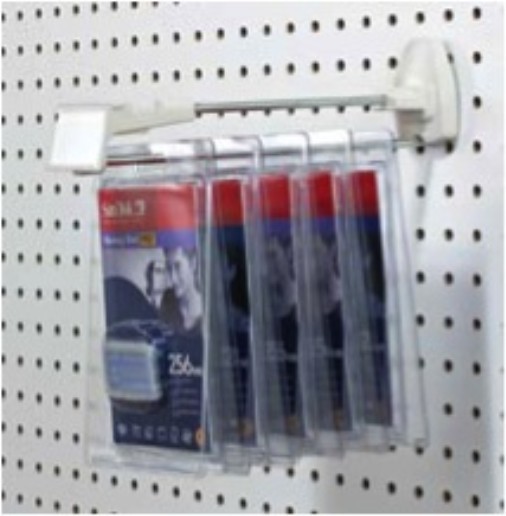 Store Display Fixtures 12 ANTI-THEFT LOCKING PEG BOARD HOOKS 9" long