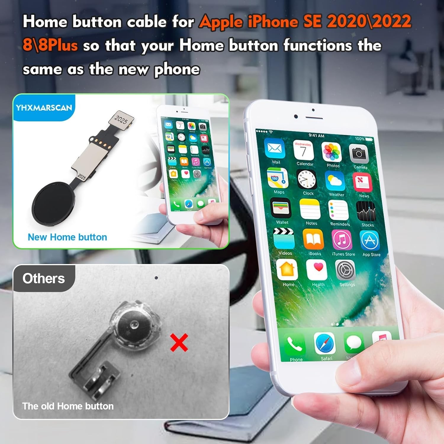 Home Button Flex Cable Replacement for iPhone SE 2022 SE 2020 8 8 Plus Repair