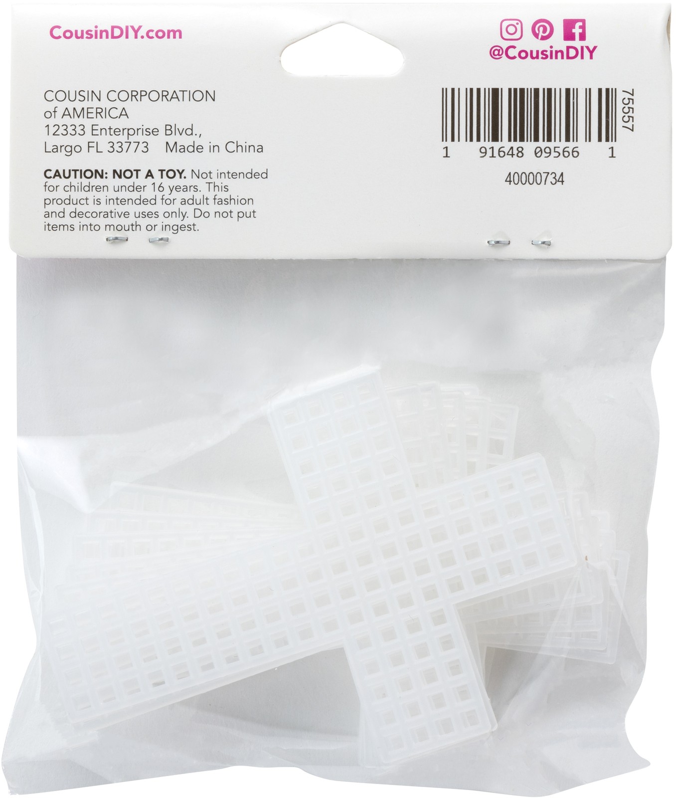 Cousin Plastic Canvas Shape 7 Count 3 10/Pkg Crosses Clear