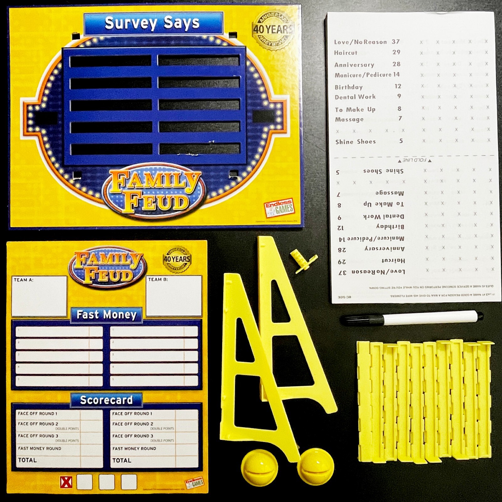 Family Feud 40th Anniversary Edition Game PARTS & PIECES, 2016 Endless Games