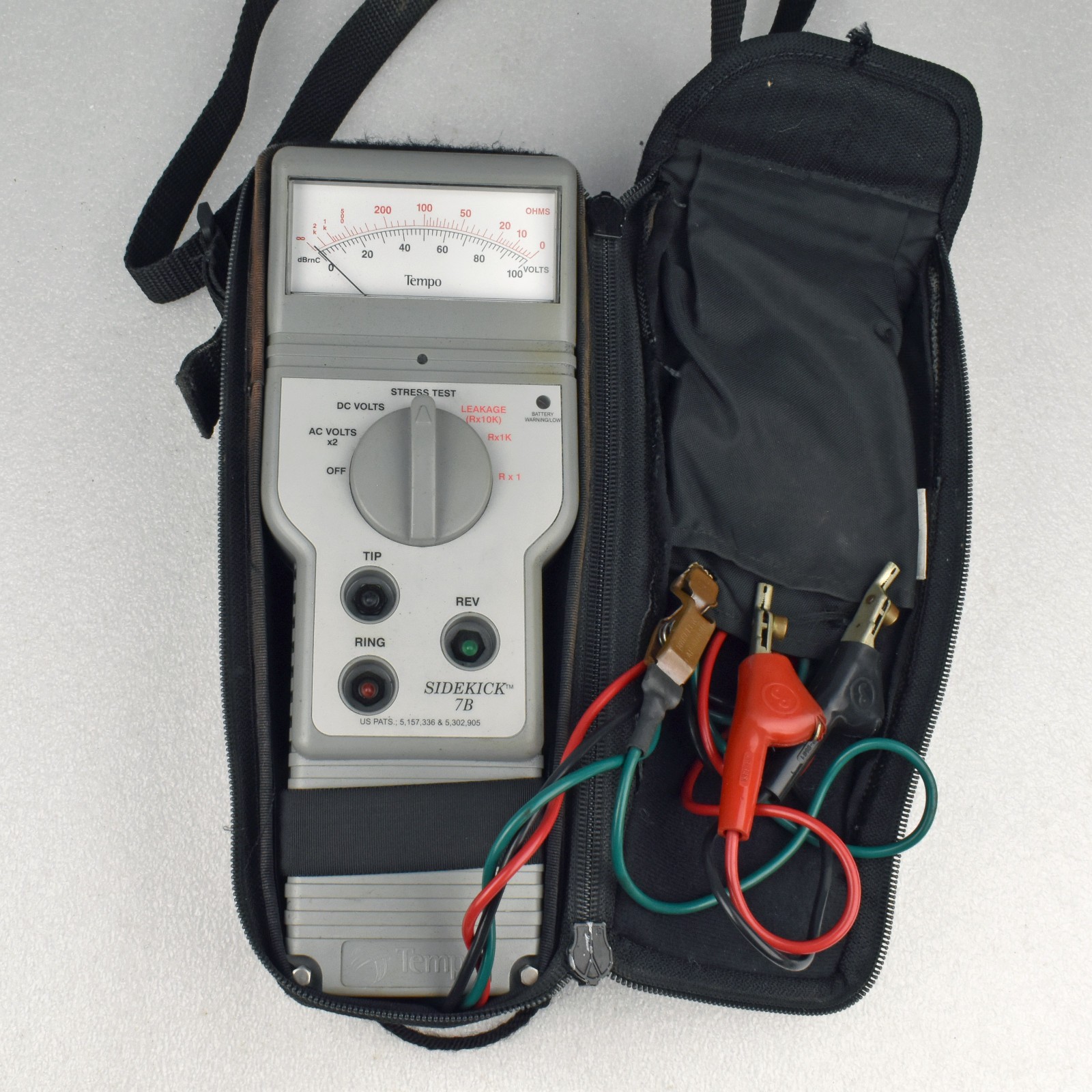 Tempo Sidekick 7B Telephone Line Stress Leakage Tester with Soft Case