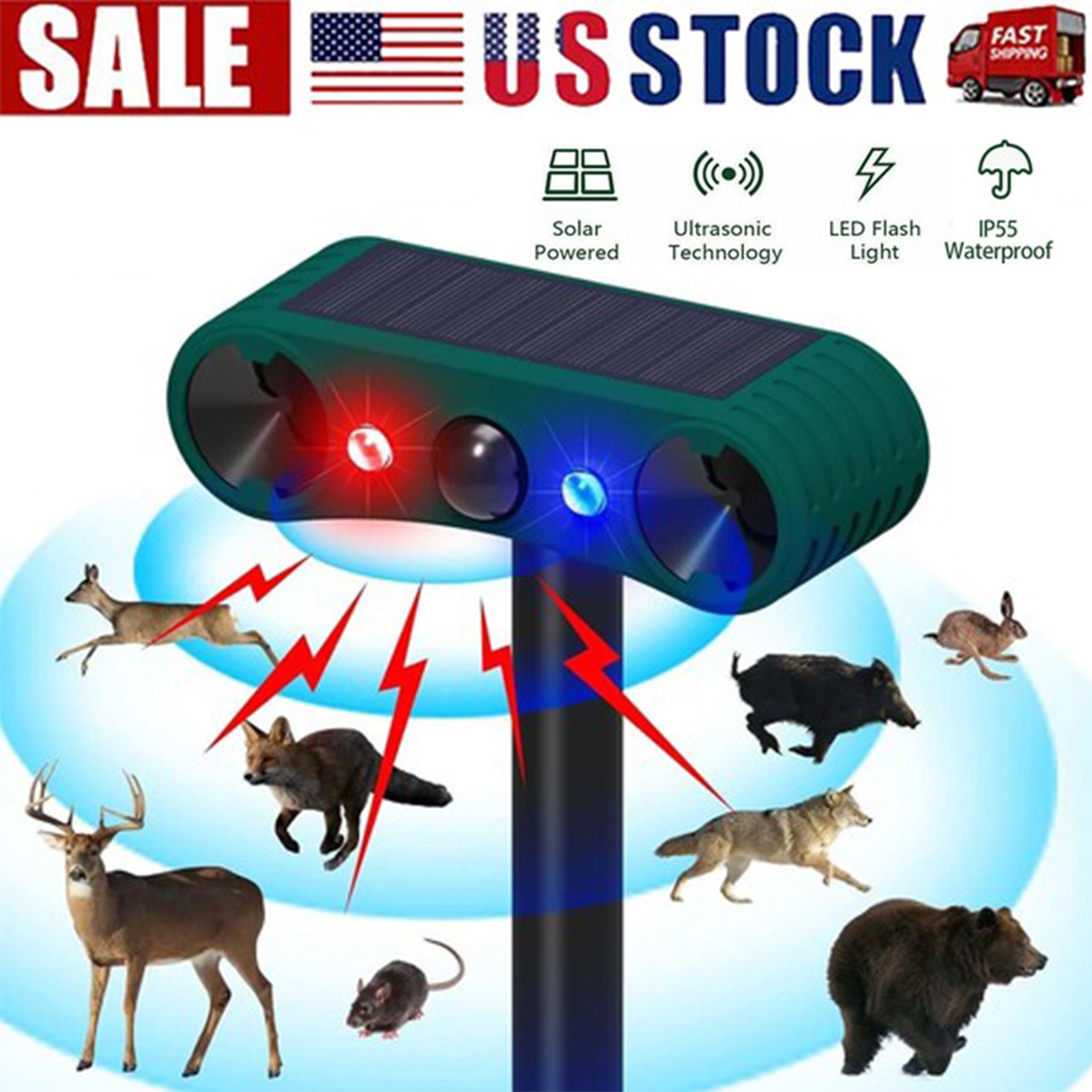 Solar Wireless Motion Sensor Alarm Detector 130db Loud Noise Outdoor Waterproof