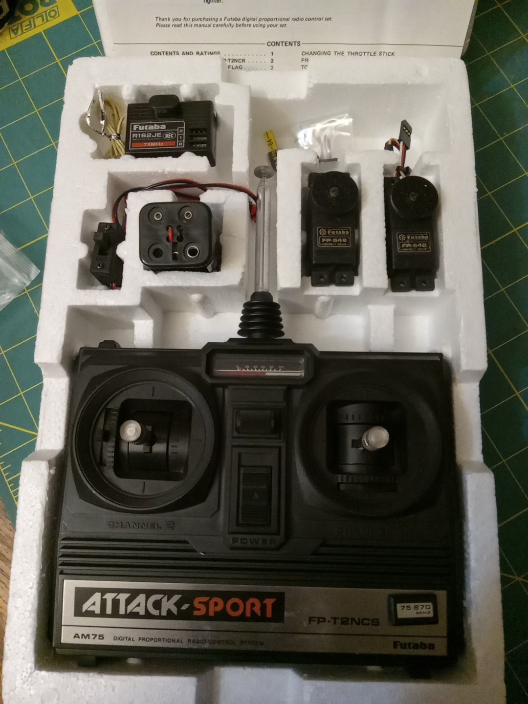 🏁FUTABA 2CH ATTACK SPORT 75MHZ ASSEMBLY.  RCBOAT, RCCAR, RCDRIFT NITRO  🏁