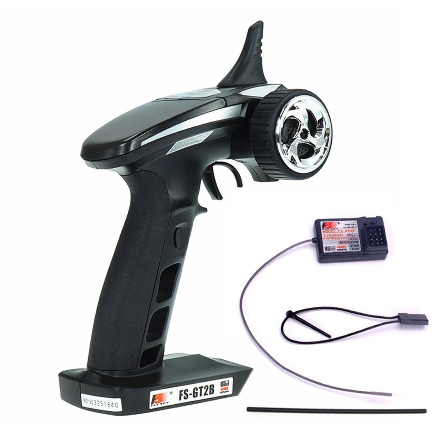 Flysky FS-GT2B 2.4GHz 3 Channel RC Transmitter with FS-GR3E Receiver for RC C...