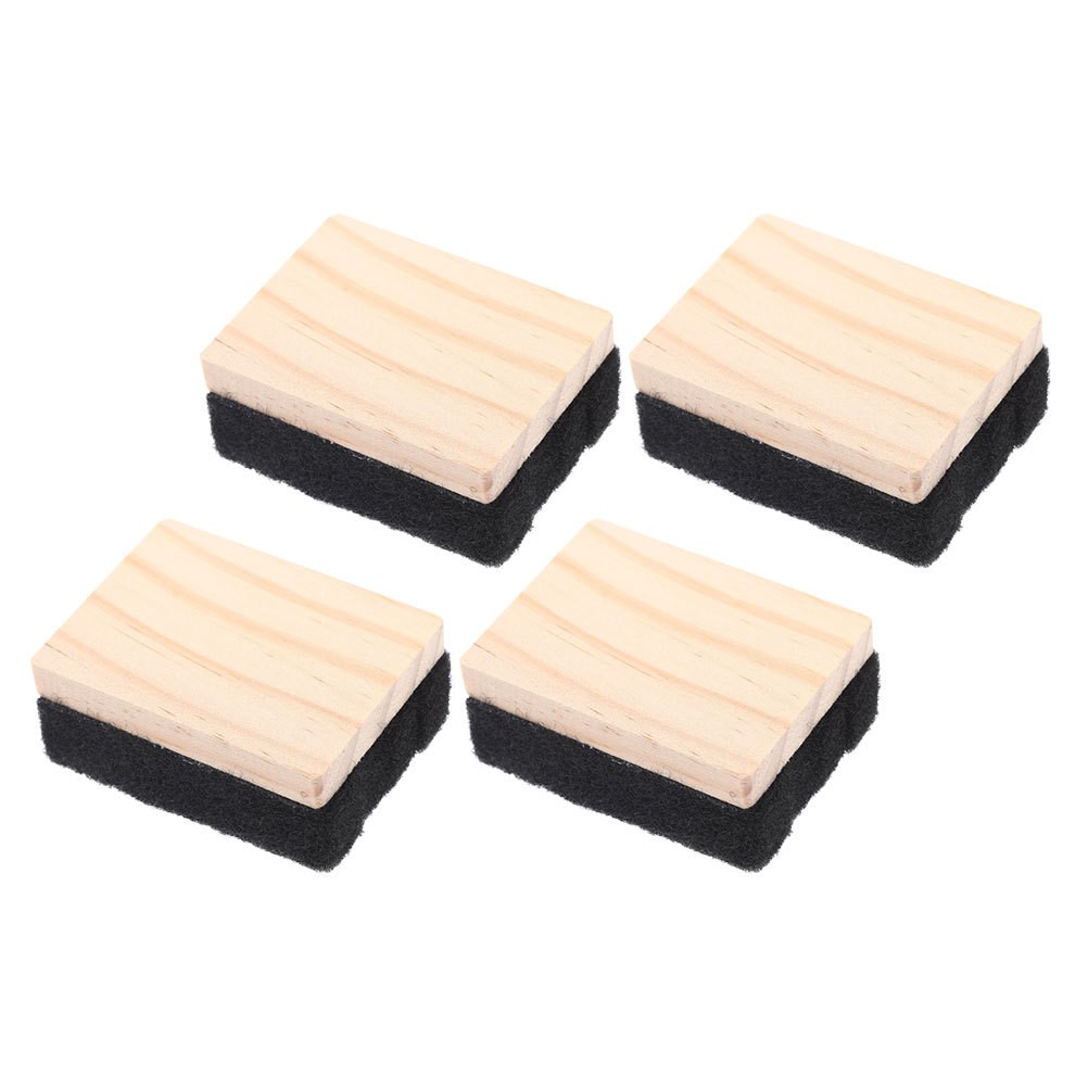 4Pcs Mini Wooden Dry Erase Erasers Versatile Whiteboard and Chalkboard Cleaner
