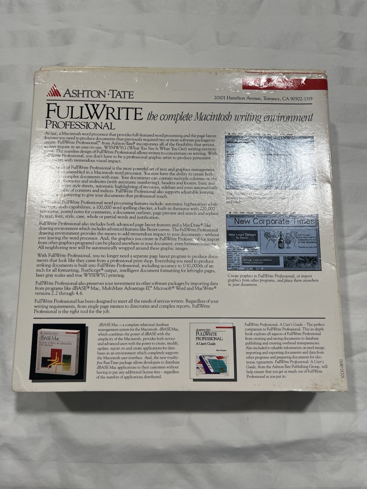 Vintage Mac Apple Software Ashton Tate FullWrite Professional. Complete