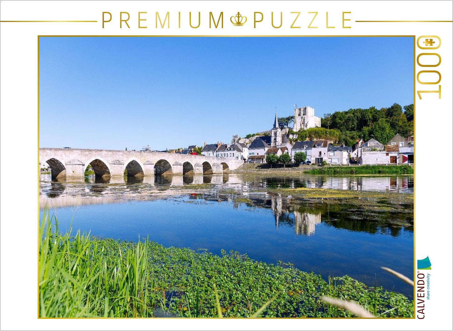 CALVENDO Puzzle Montrichard: Stadtansicht mit Steinbrücke über den Cher | 1000 T