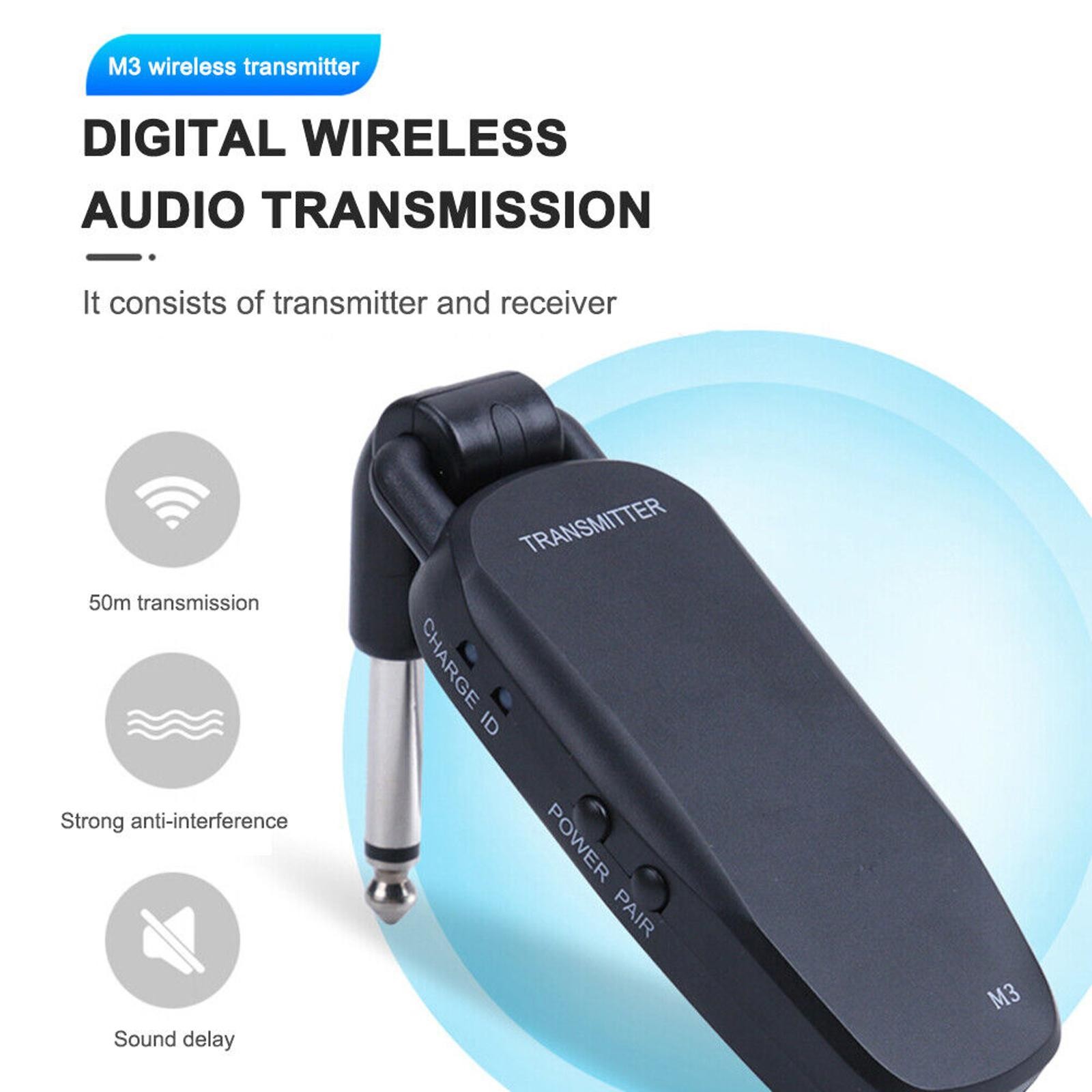 2Pcs M3 Model Digital Wireless Transmitter+Receiver For Electric Guitar Bass