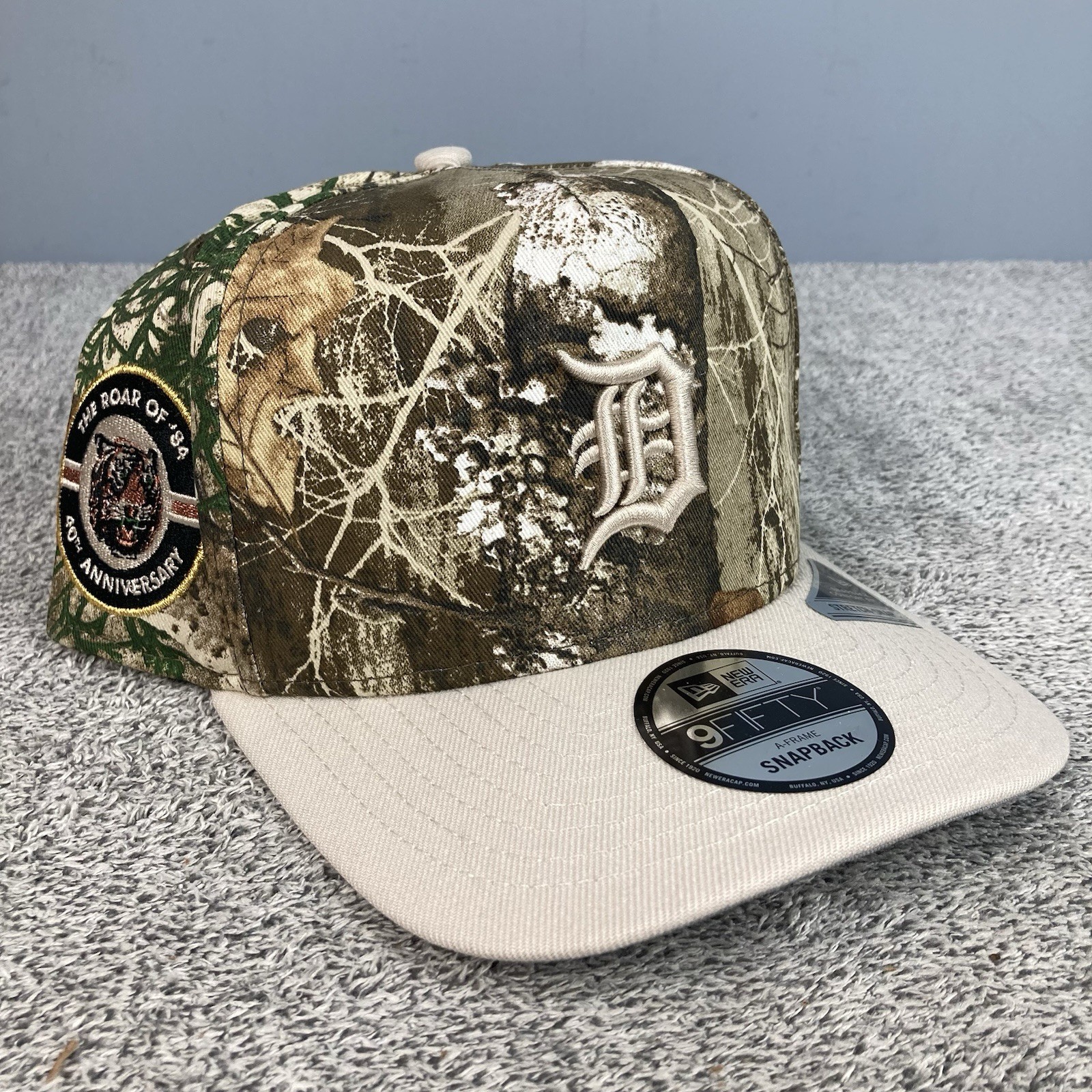 New Era Detroit Tigers Realtree Camo 9Fifty A-Frame Snapback Hat Stretch 1984