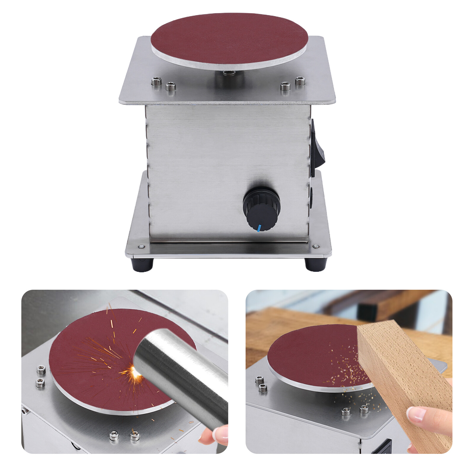 110 V 200 W Tabletop Corded Electric Disc Sander W/ 21 PCS 4 in Sanding Disc