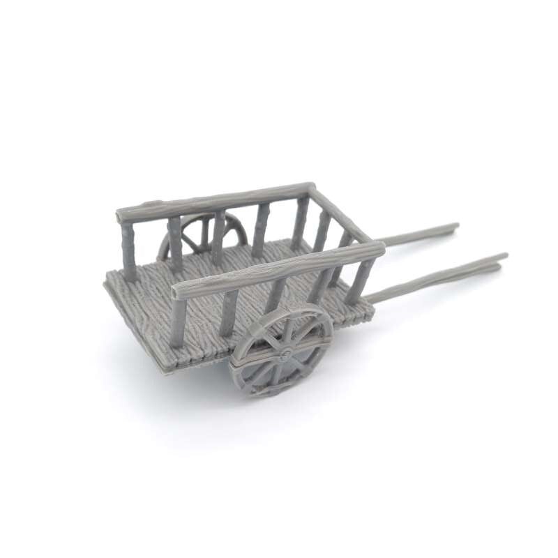 Wooden Farm Cart 3D printed Fantasy Village WFB AoS D&D SCENERY TERRAIN QP3D