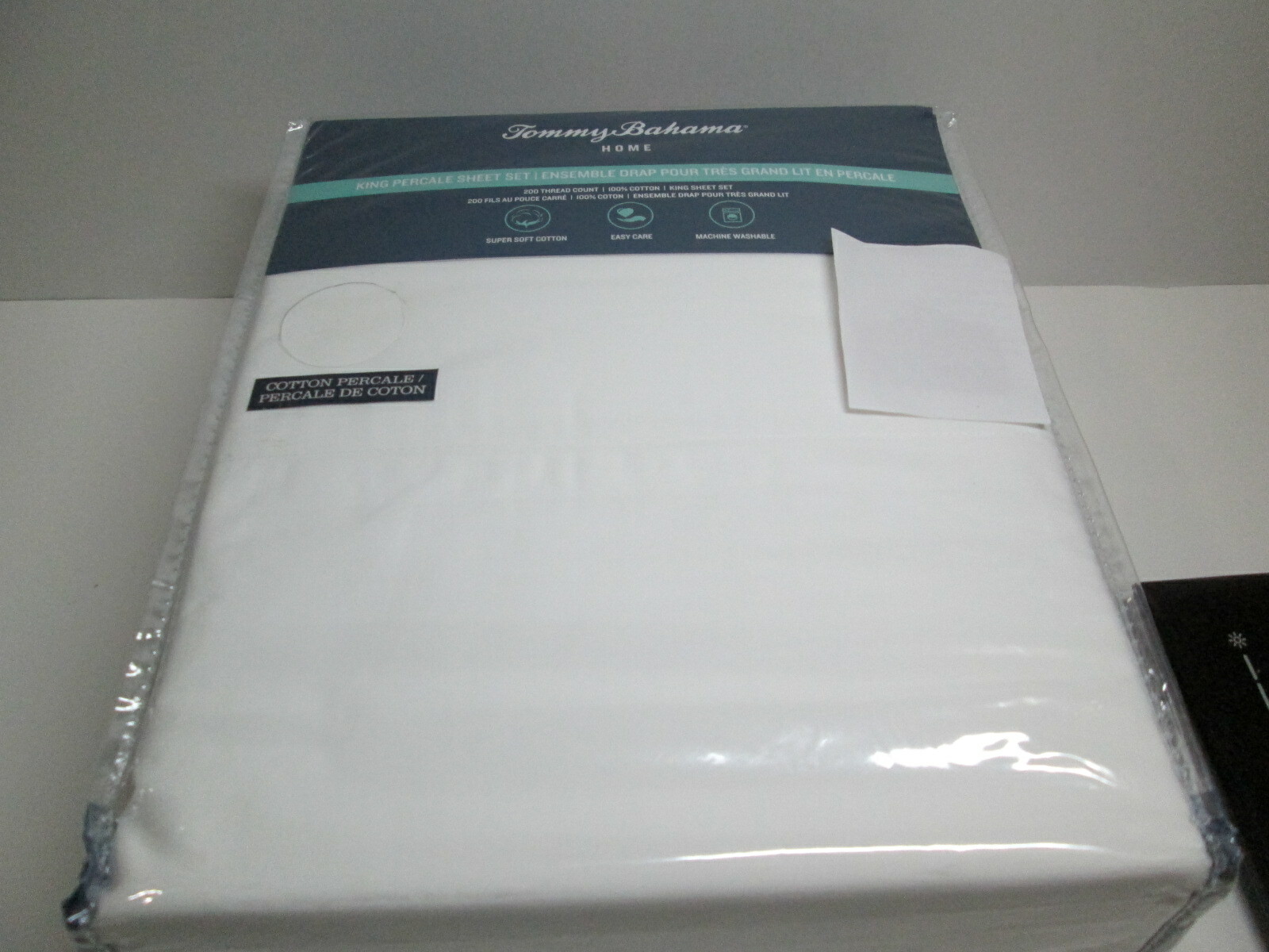 New Tommy Bahama 100% Cotton King Percale Sheet Set White ~ 200 Thread Count