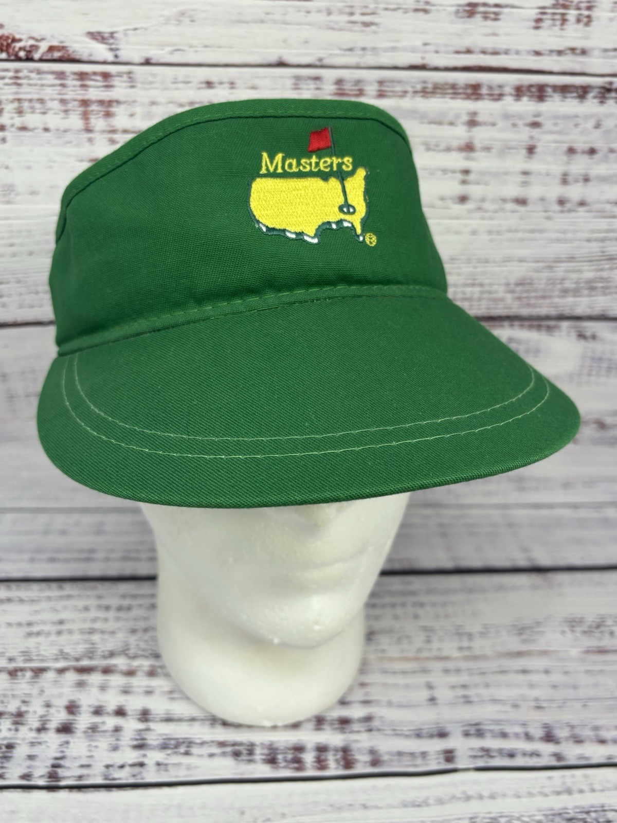Vintage Green Masters 1990’s Golf Visor Hat  Augusta National Made In USA ACTWU