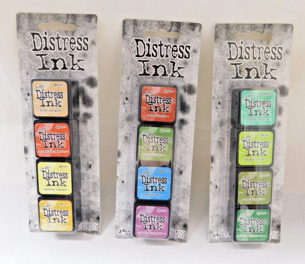 Tim Holtz Lot Of 3 Mini Distress Ink Pads (12 mini pads) Ranger Lot A