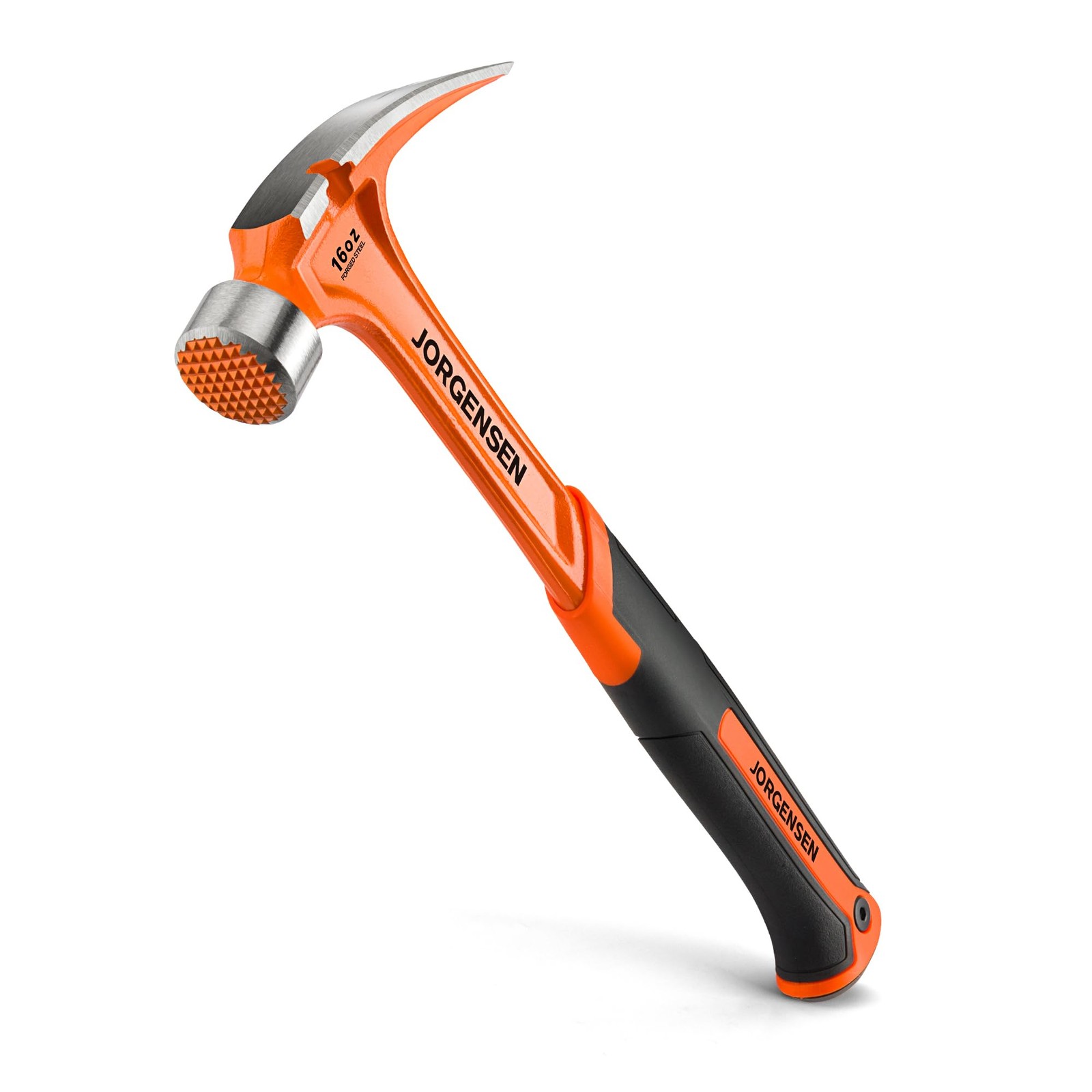 16 Oz Straight Claw Hammer With Milled Face Shock Absorbing Grip