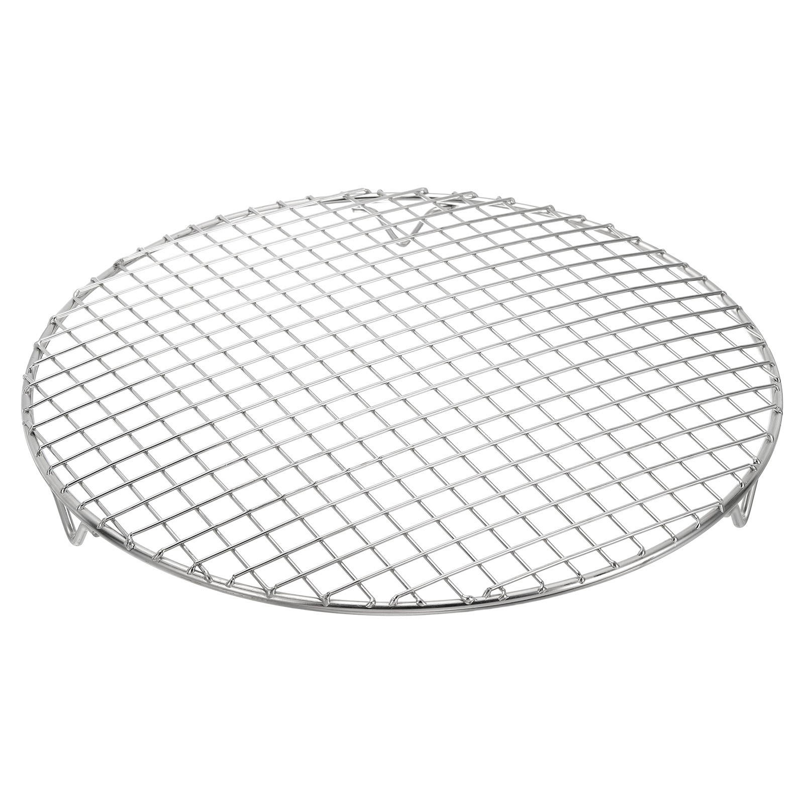 Round Cooking Rack with Legs, Dia 11 Inch Barbecue Grill, Silver
