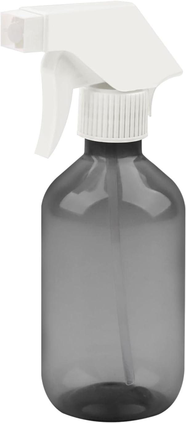 300ml Clear Black Plastic Spray Bottle - Premium Adjustable Nozzle, Ideal for