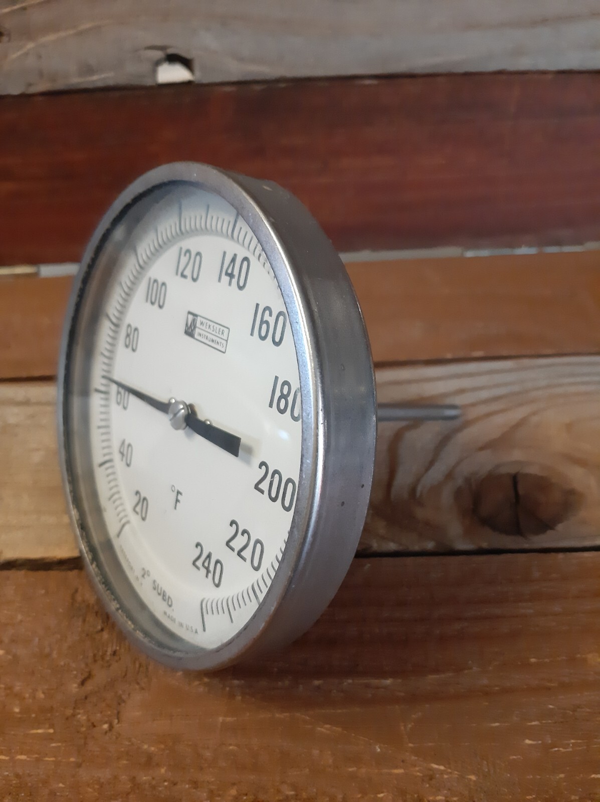 Weksler Instruments 5" Thermometer BM5-1-72. Freeport, N.Y. Made U.S.A Bimetal