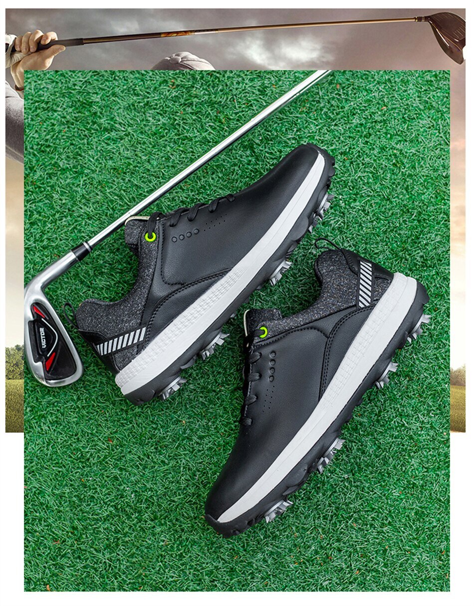 Waterproof Men's Golf Shoes Professional Golf Spikes Shoes Non-Slip Sneakers