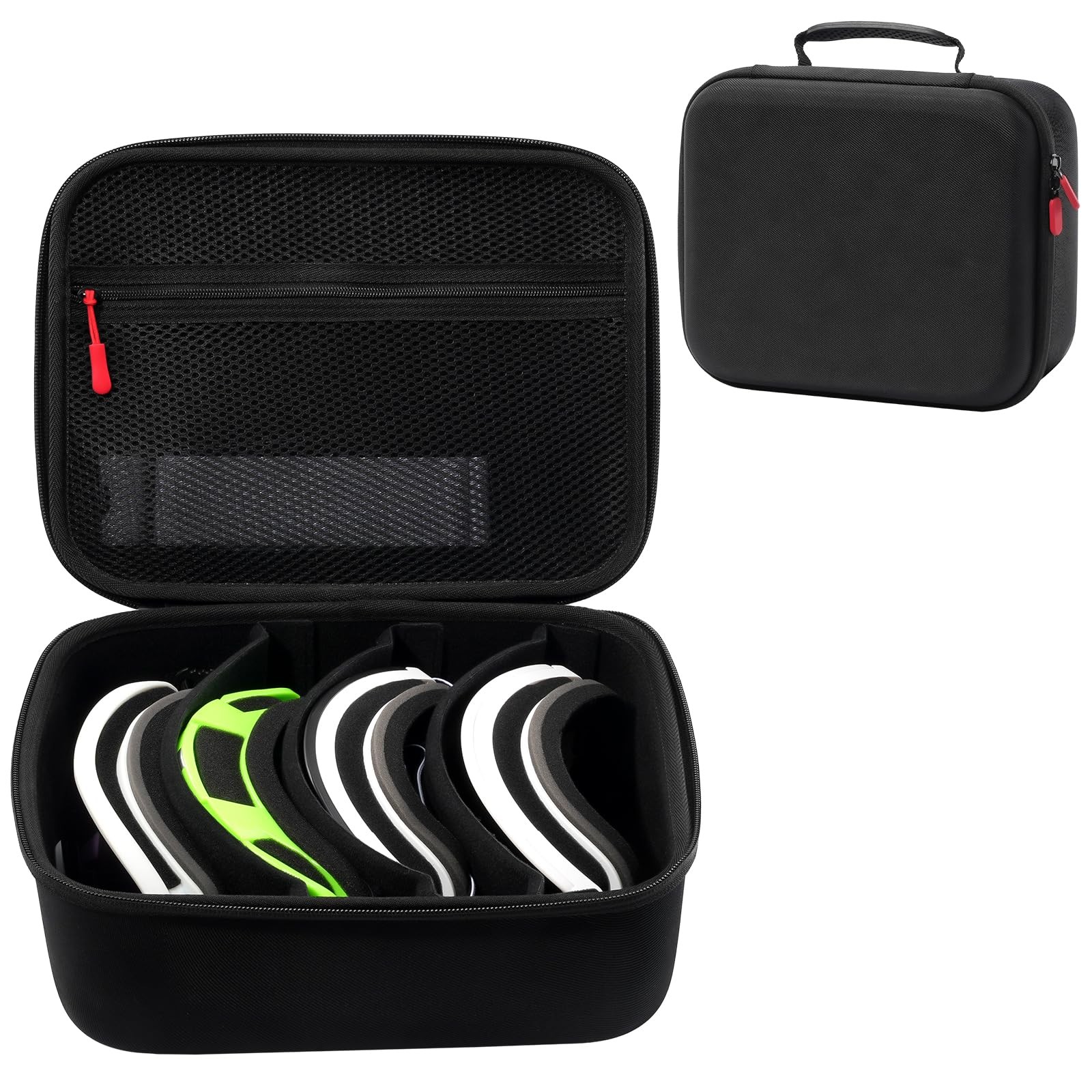 ProCase Large Hard Case for Multiple Ski Goggles, Travel Large, Black