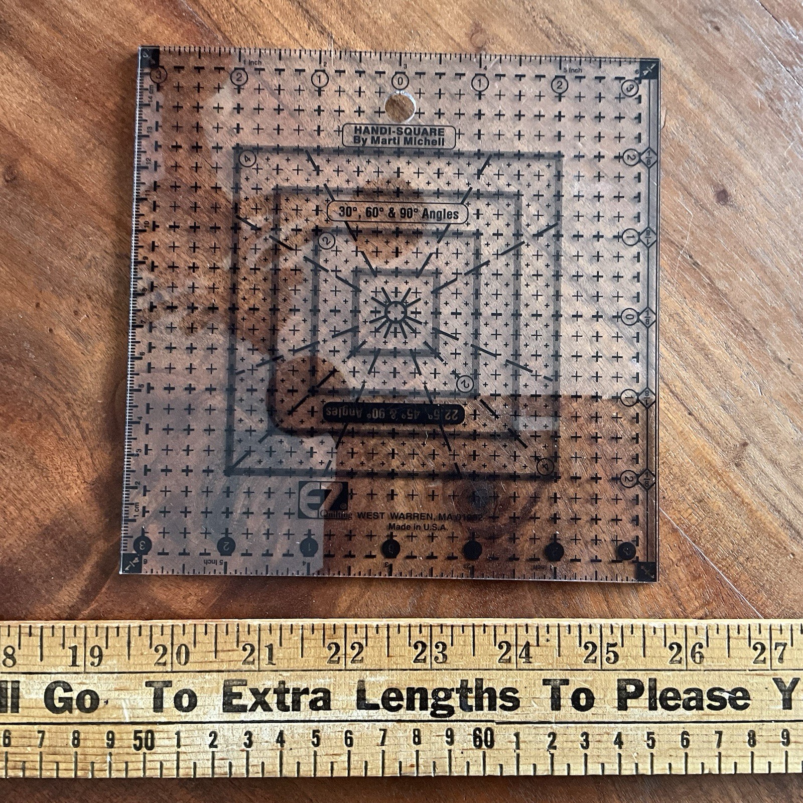 Acrylic EZ Quilting Crafts Handi Square & Angles by Marti Michell 6.5" x 6.5"