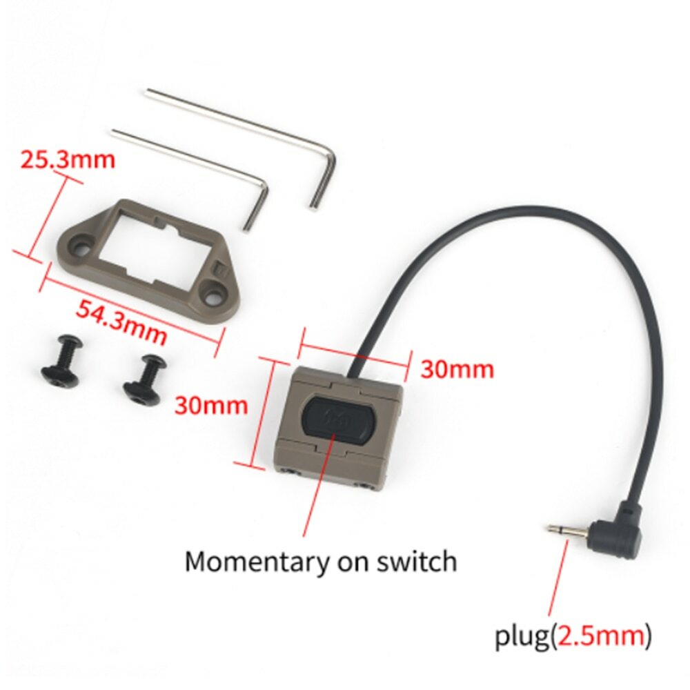 WADSN Tactical ModButton Switch Control For DBAL-A2 PEQ15 Laser M300 M600 Lights