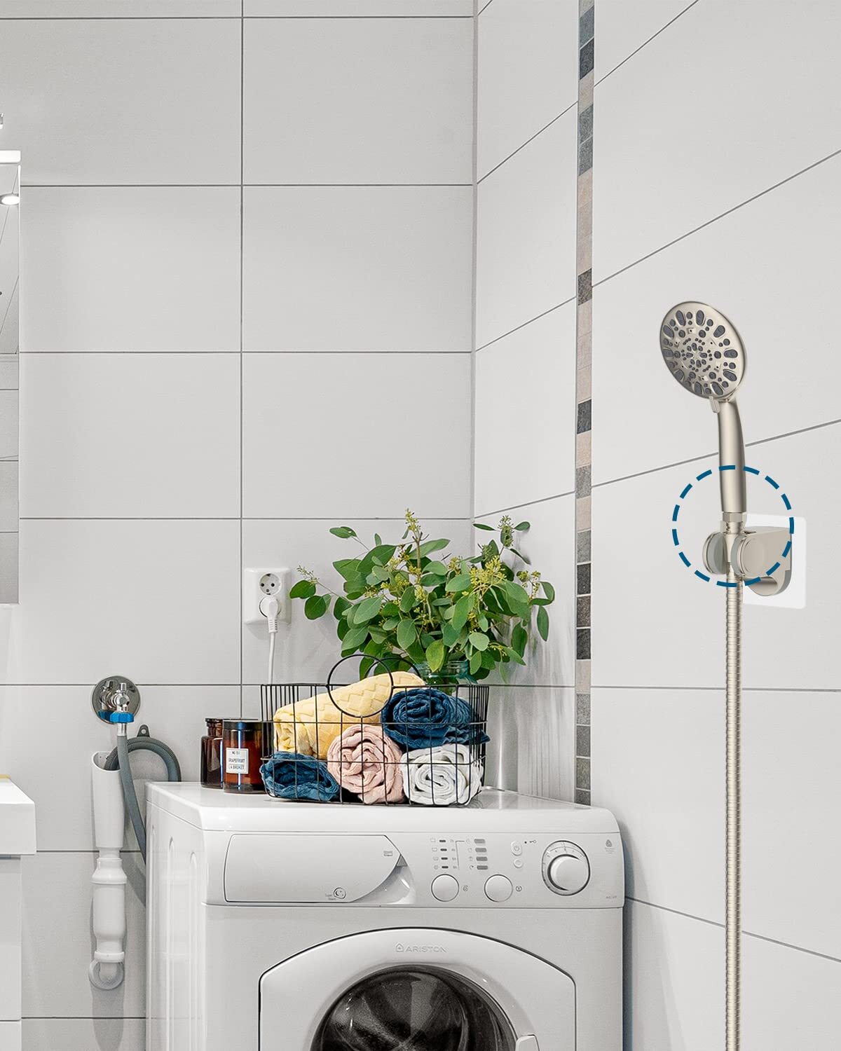All Metal Shower Head Flow Control Valve G1/2 Brass Shut-off Valve with Handle