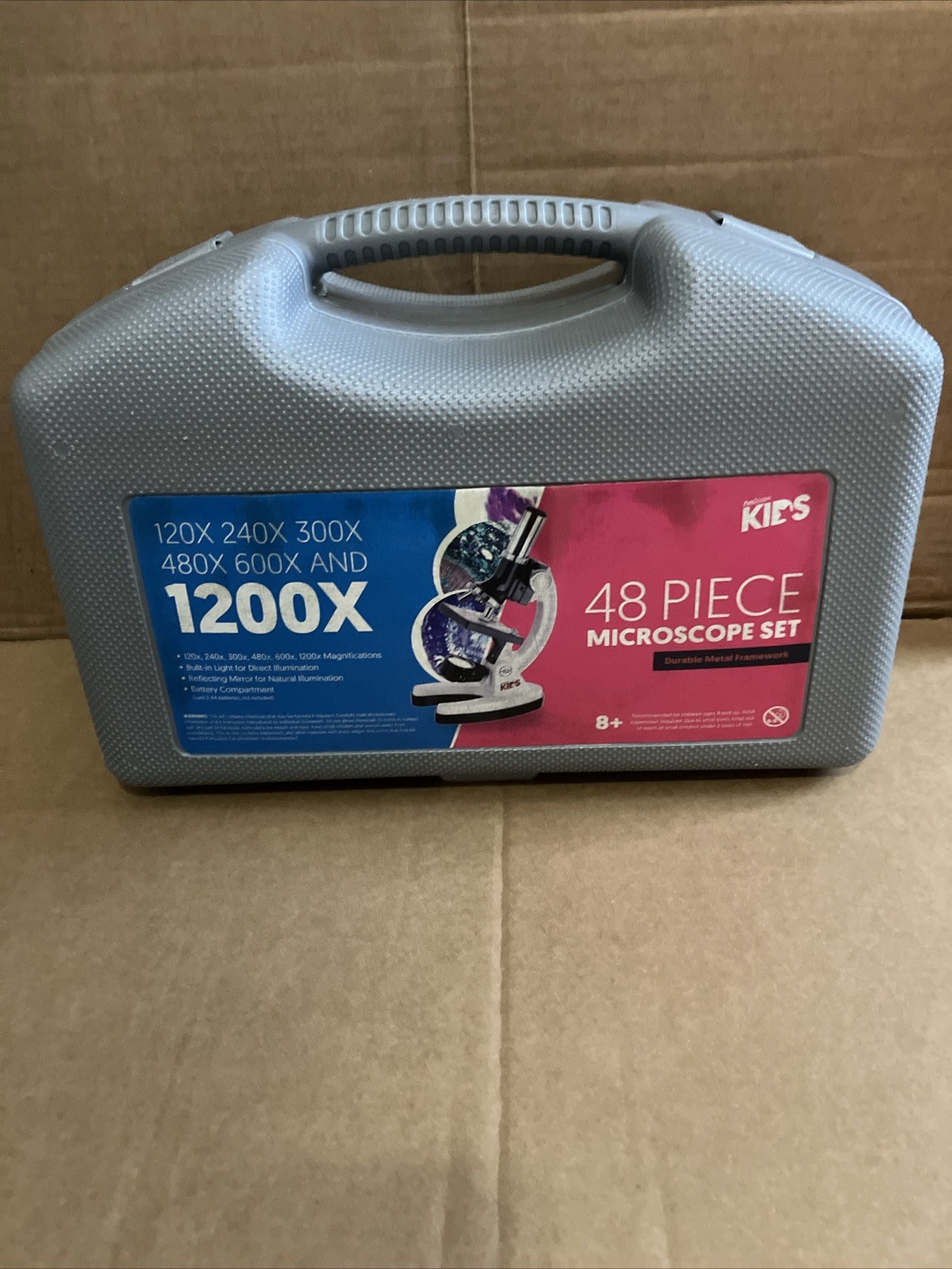 AMSCOPE 48 PIECE 120X - 1200X MICROSCOPE SET FOR KIDS Incomplete!